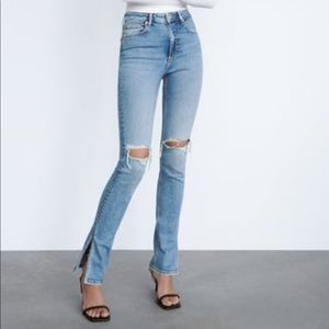 Zara Women's full length high-rise jeans